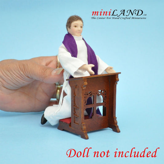 Banc à genoux église Noyer Haute qualité pour maison de poupée miniature échelle 1:12 - édition limitée