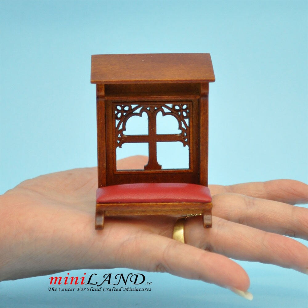 kneeling bench church Walnut High quality for dollhouse miniature 1:12 scale- limited edition