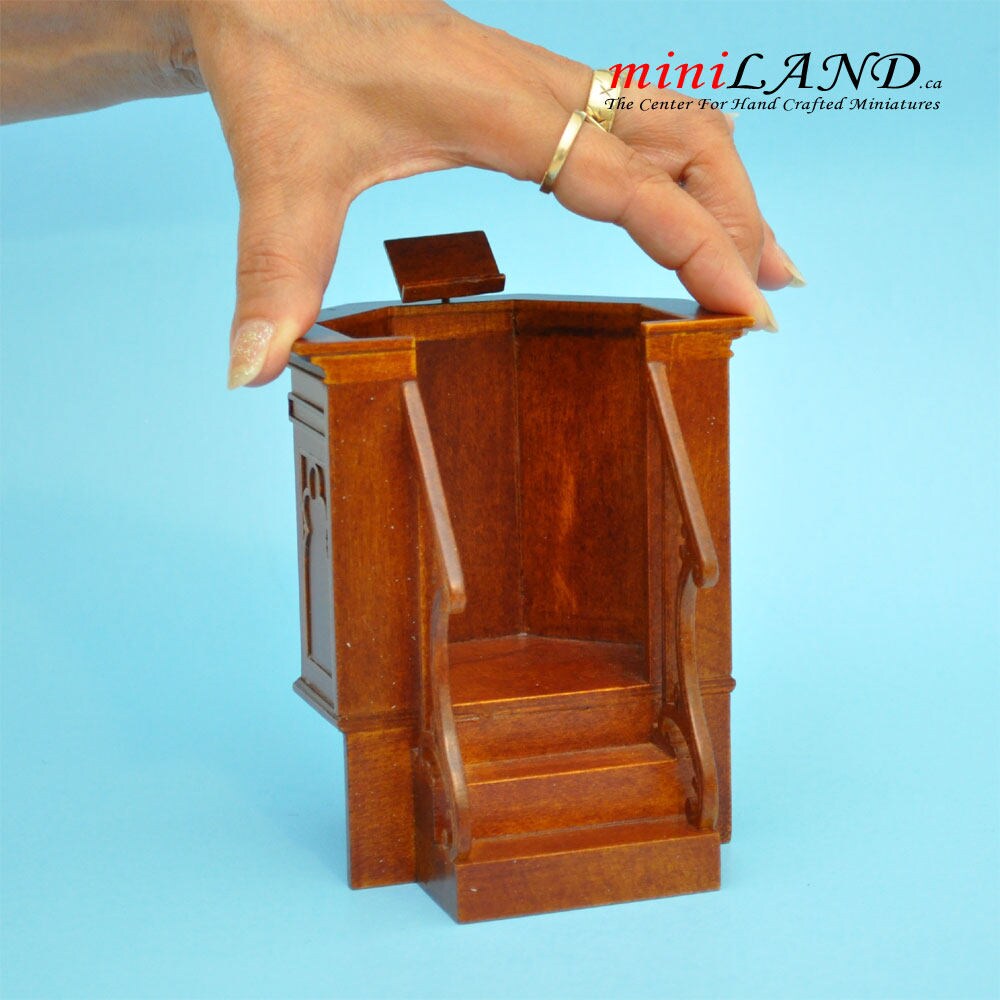 Pulpit for a church or Court Walnut High quality for dollhouse miniature 1:12 scale - limited edition
