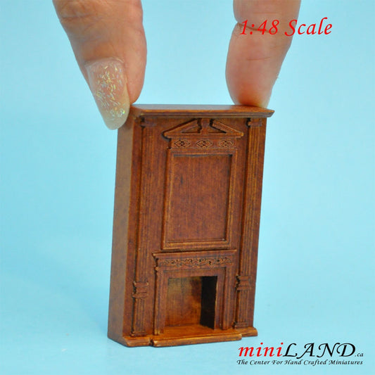 1:48 1/4" quarter scale tall fireplace panel Top quality walnut for dollhouse miniature YQ9001 WN