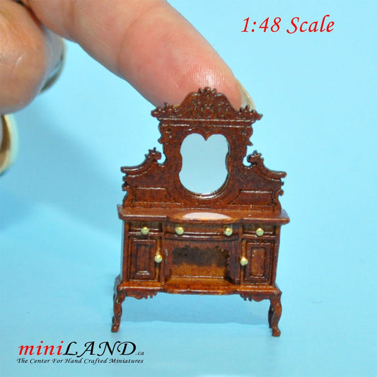1:48 1/4" quarter scale Kensington Victorian Sideboard Walnut High quality for dollhouse miniature Q13013 WN