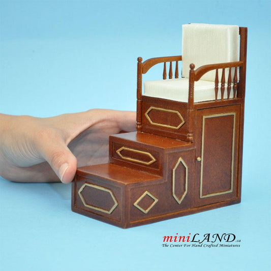 Miniature Islamic pulpit Minbar steps chair minbar mosque imam for dollhouse mini 1:12 scale - limited edition