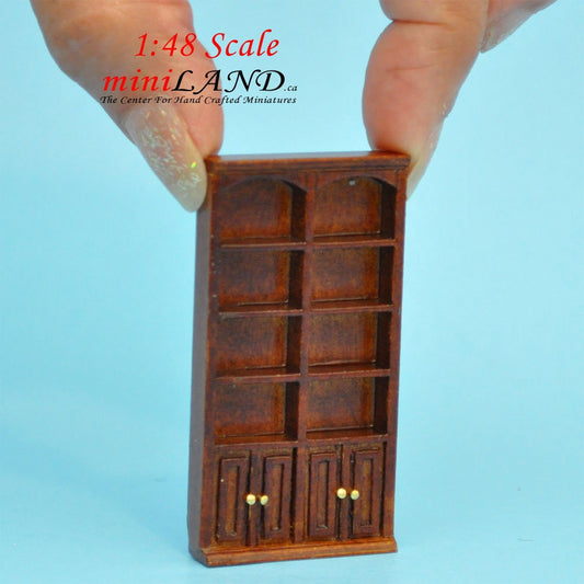 1:48 1/4" quarter scale tall bookcase shelves panel Top quality walnut for dollhouse miniature YQ9002DD WN