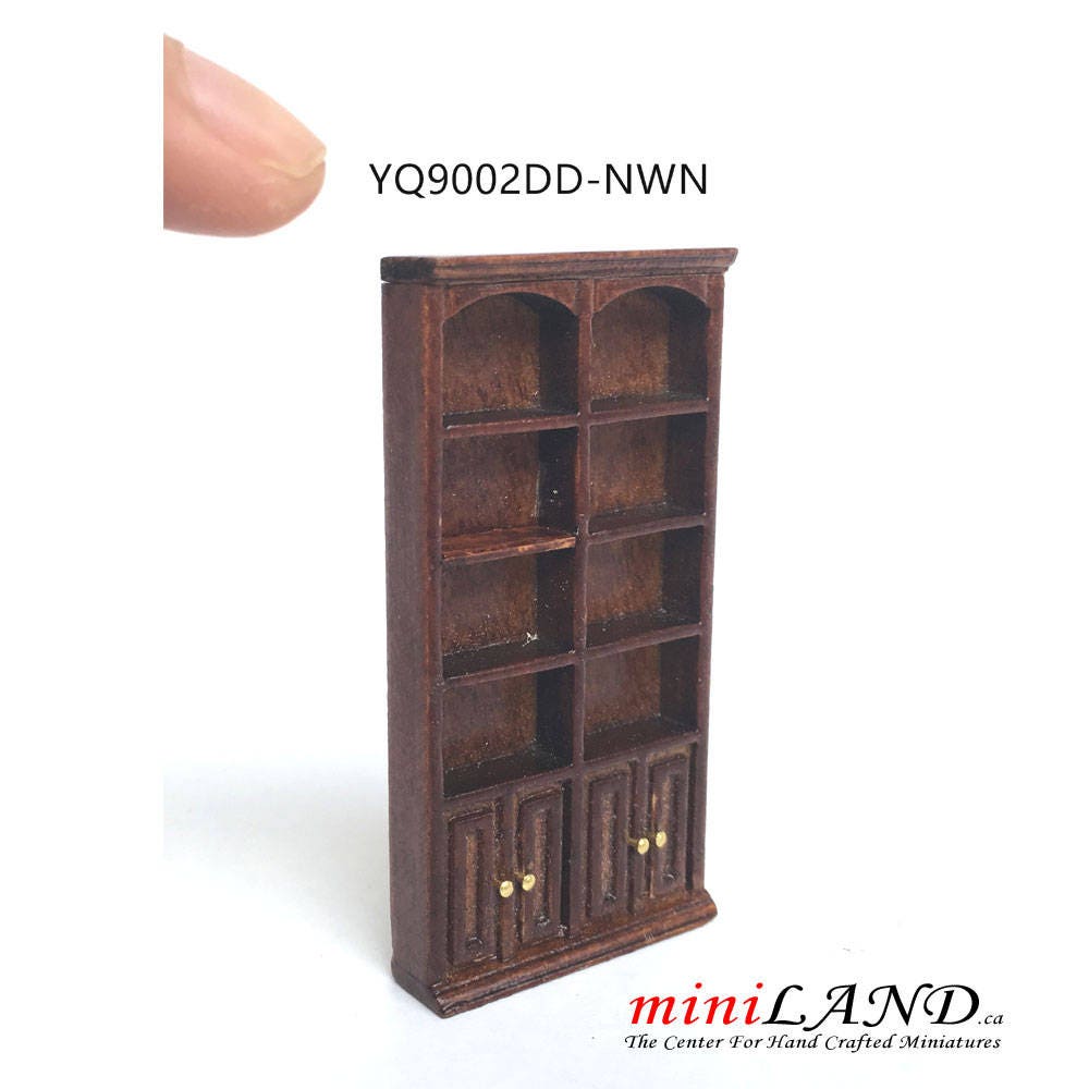 1:48 1/4" quarter scale tall bookcase shelves panel Top quality walnut for dollhouse miniature YQ9002DD WN