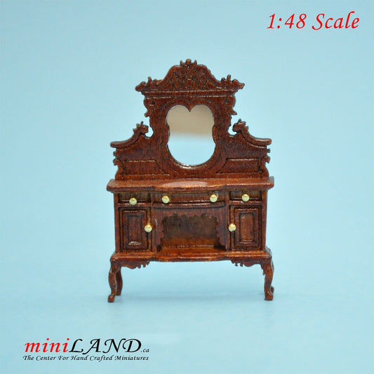 1:48 1/4" quarter scale Kensington Victorian Sideboard Walnut High quality for dollhouse miniature Q13013 WN