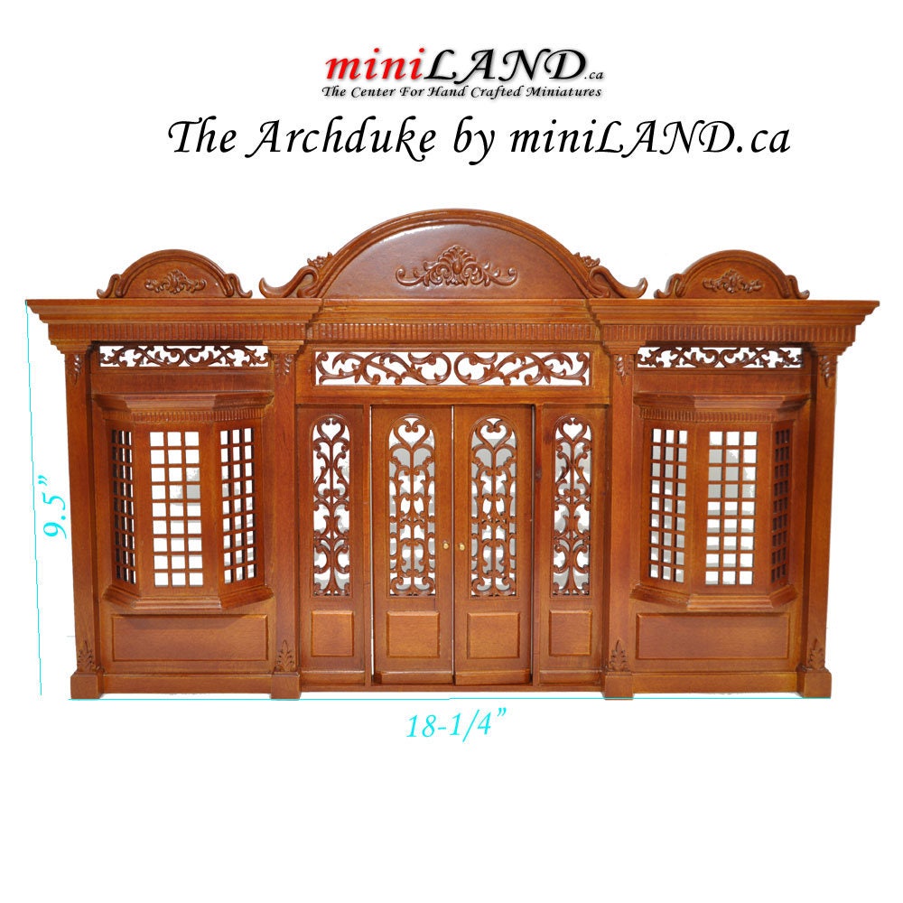 The Archduke - Quality wooden walnut store front facade 1:12 scale roombox dollhouse miniature, The Noble line. Front Facade only.