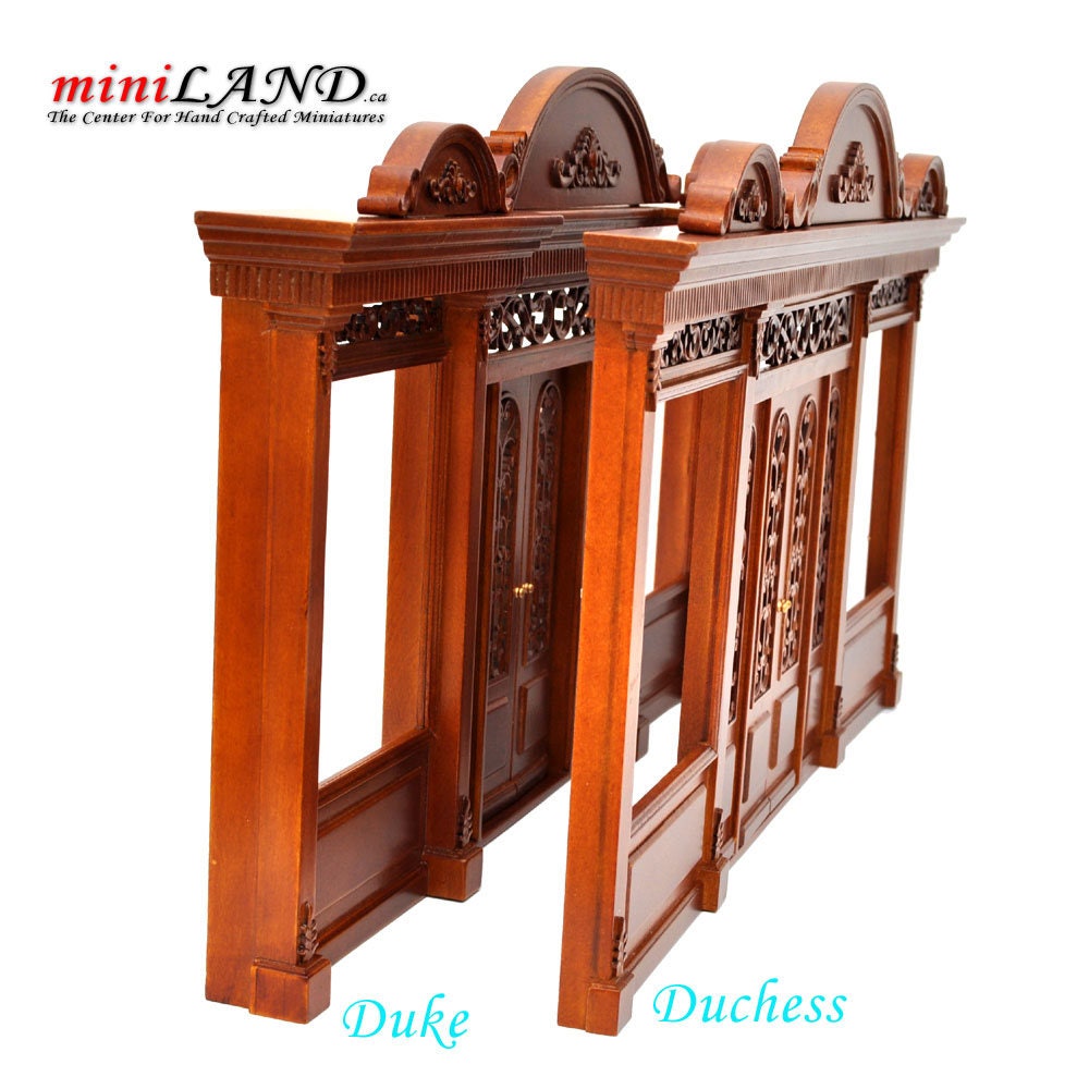 The Duchess - Quality wooden Walnut store front facade 1:12 scale roombox dollhouse miniature, The Noble line. Front Facade only