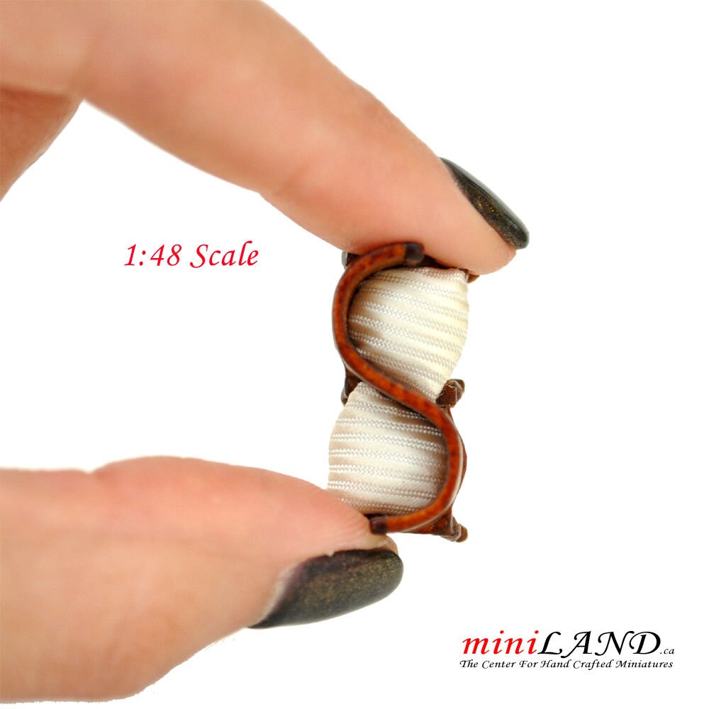1:48 1/4" quarter Conversation Chair Top quality white walnut for dollhouse miniature  living room bedroom