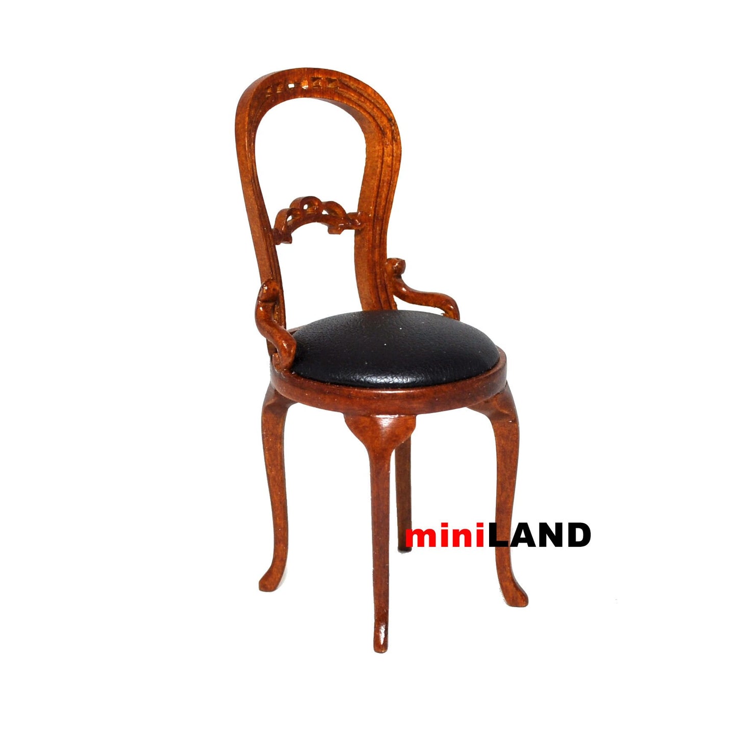 Bistro table and 2 Chairs set Quality coffee shop restaurant dollhouse miniature 1:12 scale Walnut