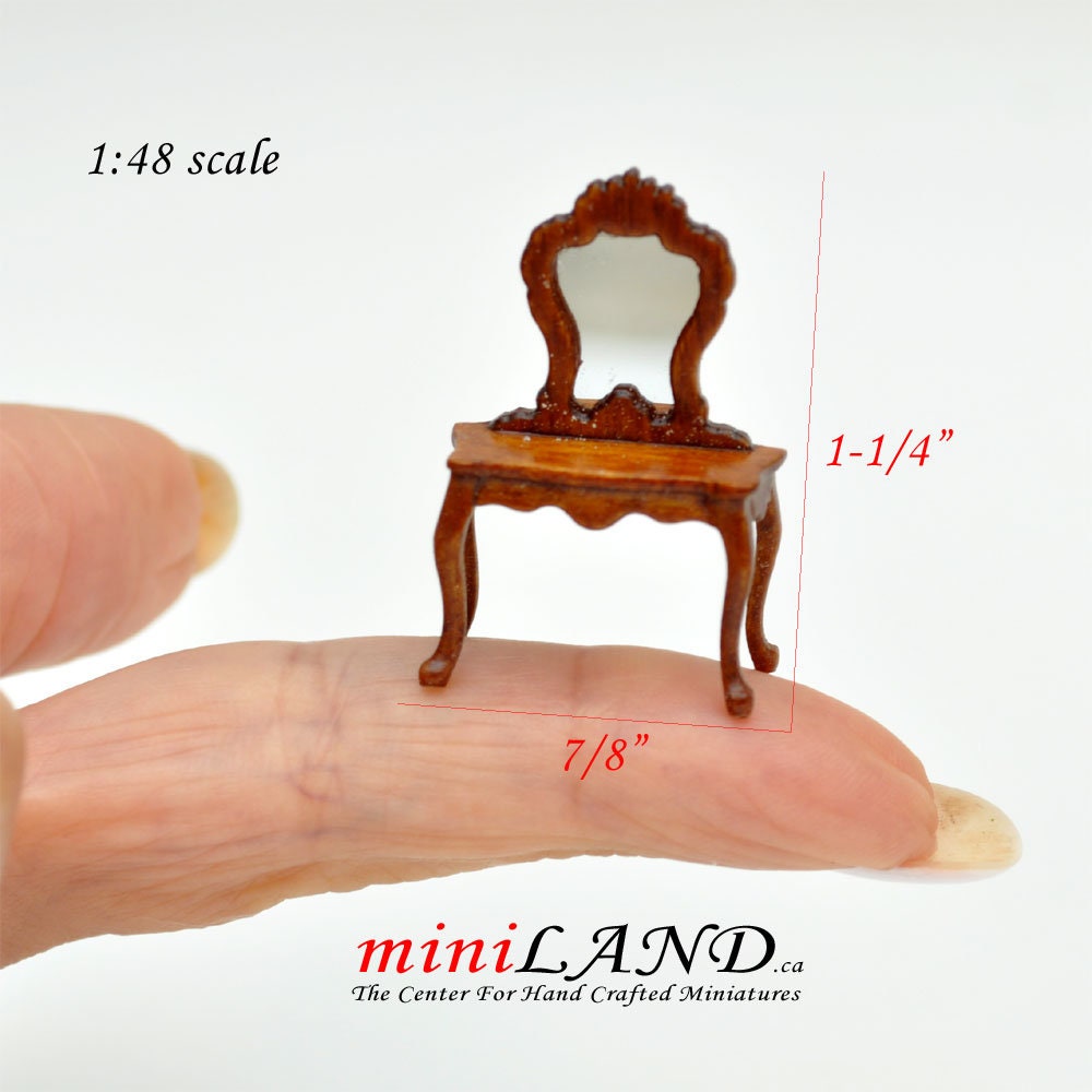 1:48 1/4"  Dollhouse Miniature HighEnd Victorian dresser WALNUT 1/48 Q6753 Top Quality
