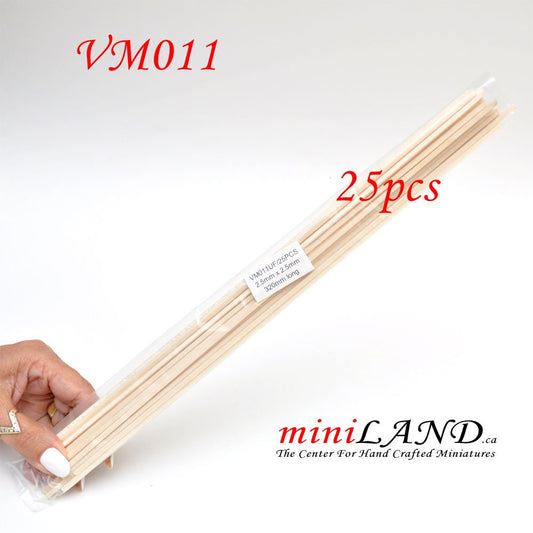 Large Wood strips Onlay Applique Unpainted 25pc for 1:6 1/6 or 1/4 dollhouse miniatures VM011UF wall panel frames