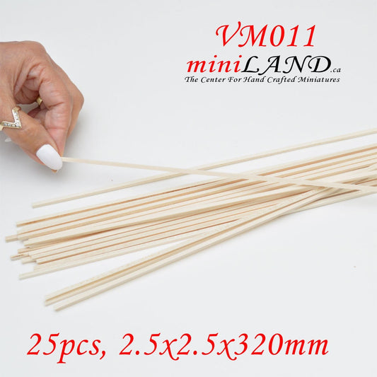 Large Wood strips Onlay Applique Unpainted 25pc for 1:6 1/6 or 1/4 dollhouse miniatures VM011UF wall panel frames