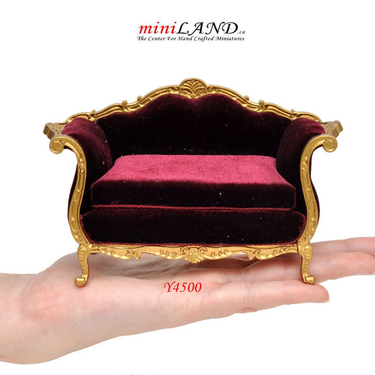 Victorian gold Sofa for dollhouse miniature 1:12 scale living room Y4500 VR-G