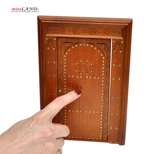 Massive solid wood Door Handmade Excellent quality Medieval for 1:12 dollhouse miniature