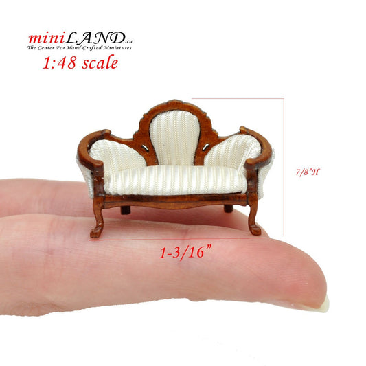 1:48 1/4"  scale Victorian Rococo style Sofa for living room dollhouse 1/48 Top Quality Q3000