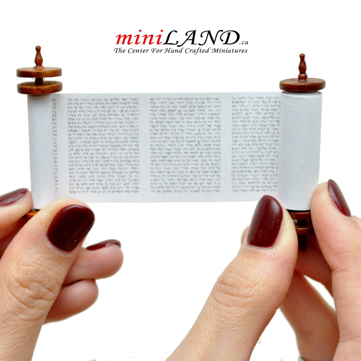 Miniatur-jüdische Thorarolle mit Einband, Megillah-Gebet, biblisches Buch, Puppenhaus im Maßstab 1:12