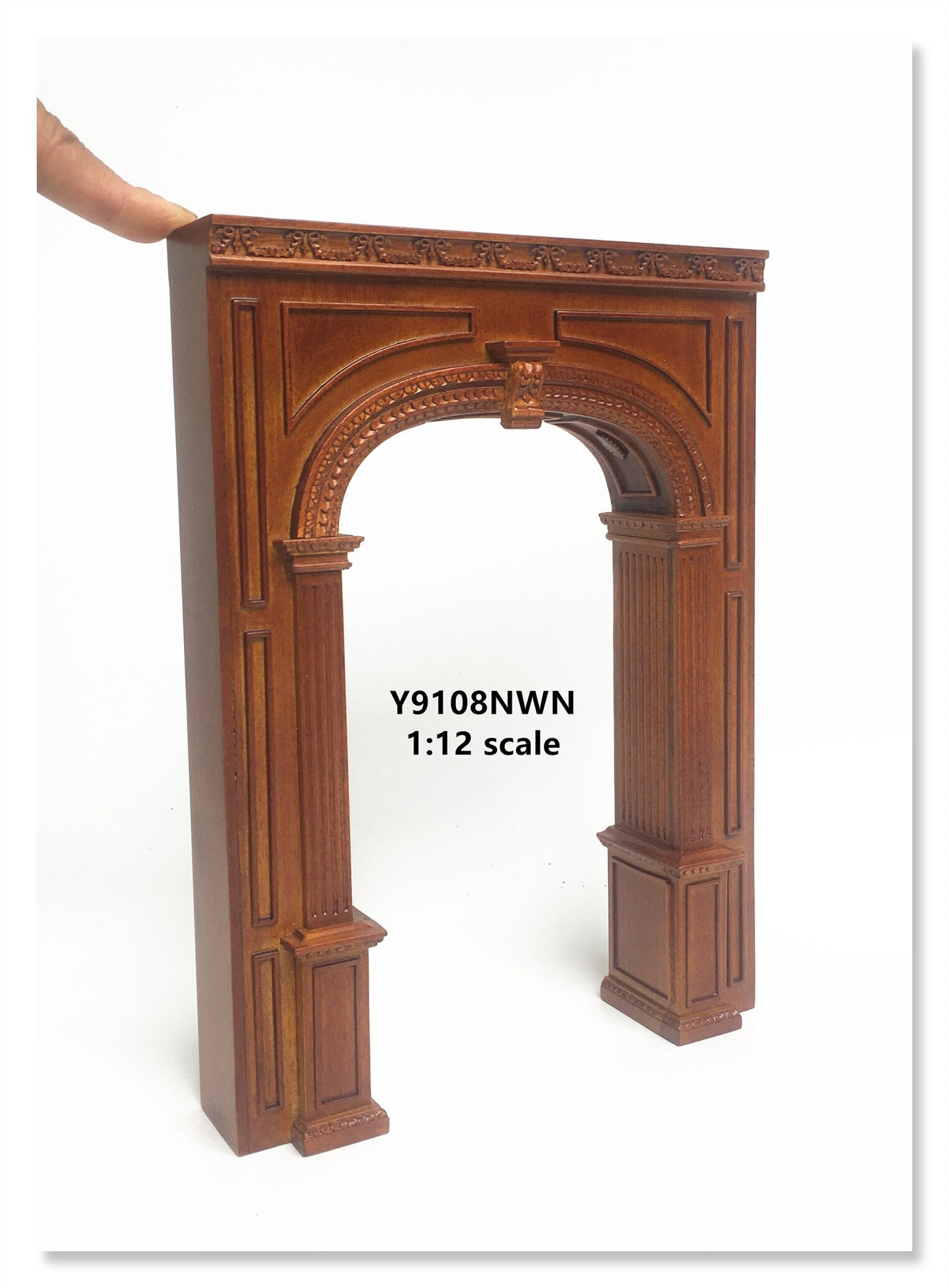 Archway doorway unit Dollhouse miniature furniture Manor wall panel roombox 6.9"W 1:12 Scale door