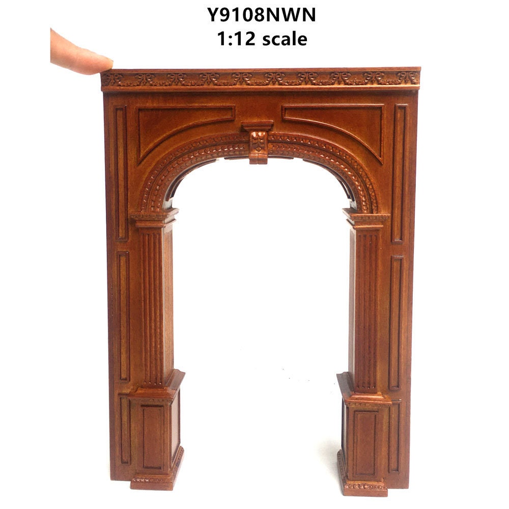 Archway doorway unit Dollhouse miniature furniture Manor wall panel roombox 6.9"W 1:12 Scale door