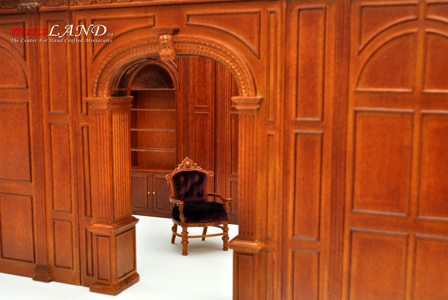 Archway doorway unit Dollhouse miniature furniture Manor wall panel roombox 6.9"W 1:12 Scale door