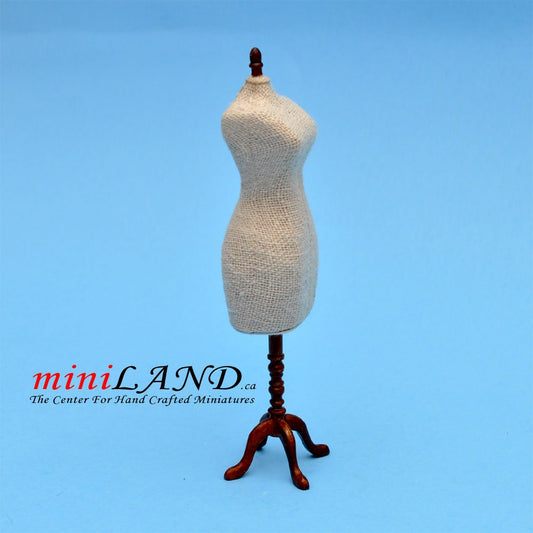 Walnut Fine Quality Dress Form for 1:12 Scale dollhouse miniature wood Mannequin dresses clothes clothing sewing sew designer