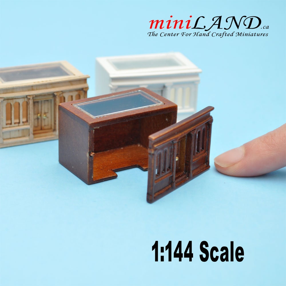 Micro Landygo store roombox for dollhouse assembly WALNUT color 1:144 scale miniature house for 1/12 rooms Top Quality