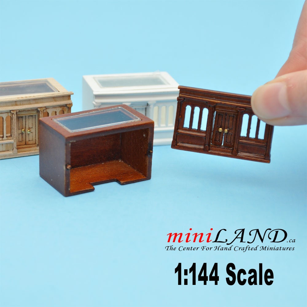 Micro Landygo store roombox for dollhouse assembly WALNUT color 1:144 scale miniature house for 1/12 rooms Top Quality