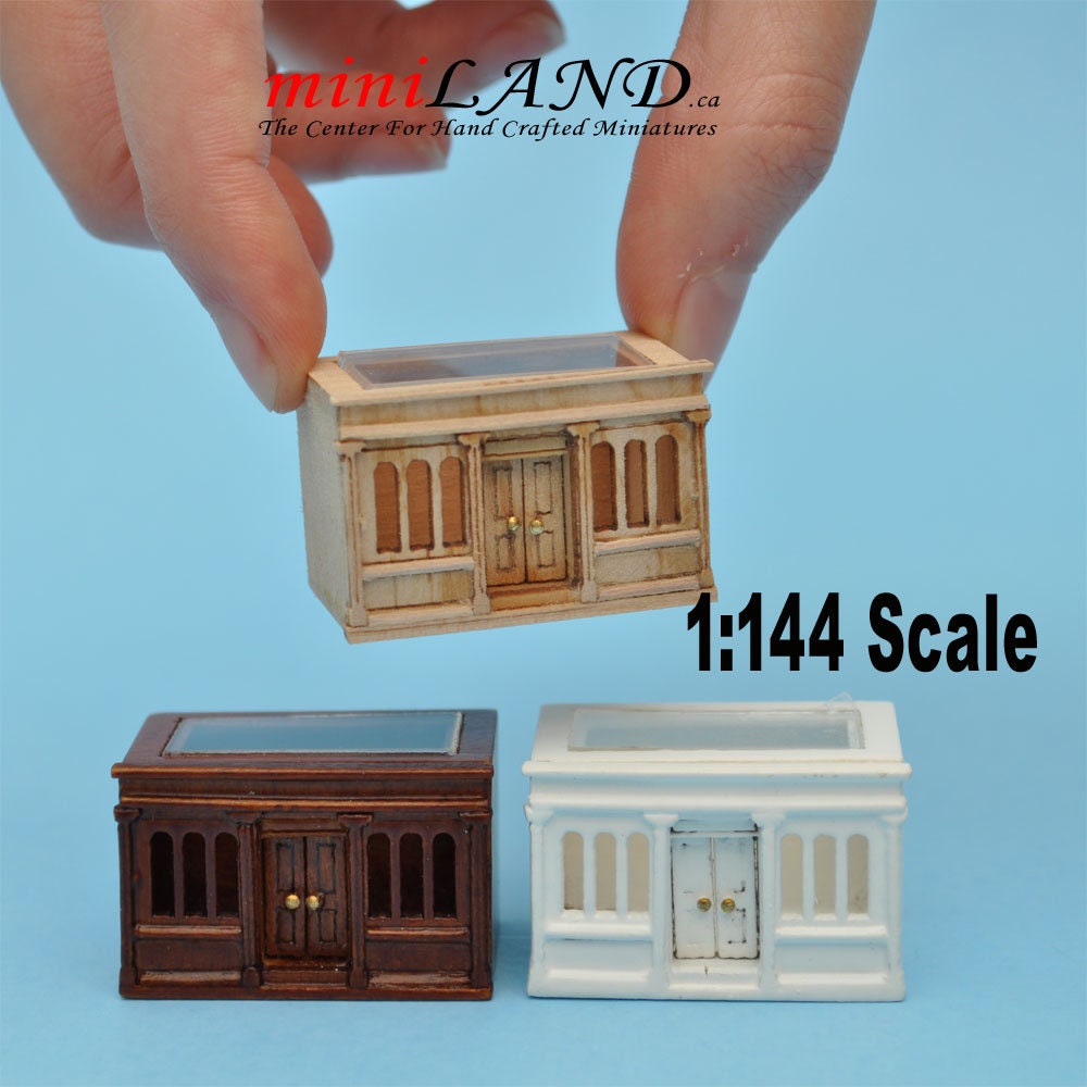 Micro Landygo store roombox for dollhouse assembly WALNUT color 1:144 scale miniature house for 1/12 rooms Top Quality