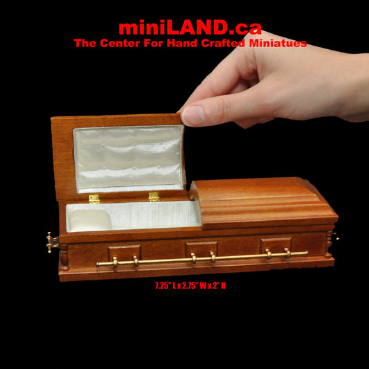 1:12  Wooden miniature coffin casket WALNUT color for dollhouse Funeral buried