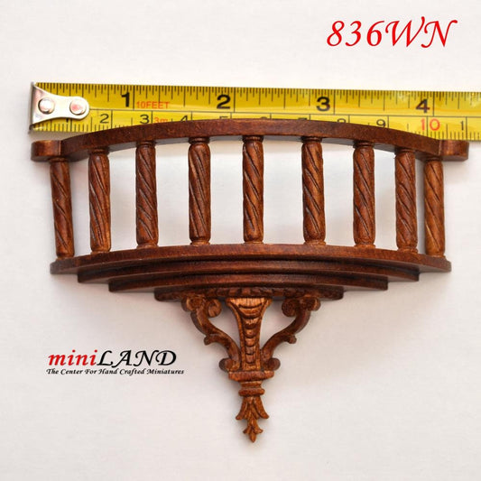 Romeo /Juliet Carved Balcony dollhouse miniature 1:12 walnut under window patio 836 NWN