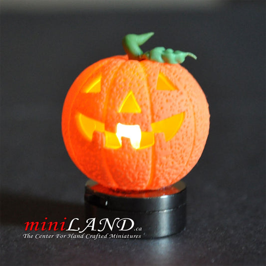 Halloween Pumpkin bright battery LED LAMP Dollhouse miniature 1:12 on/off switch HOP02