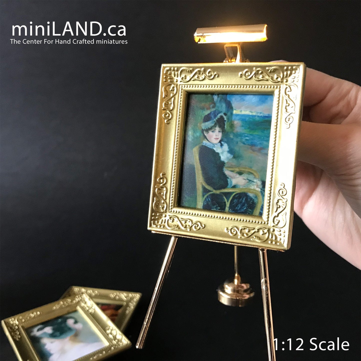 Chevalet lampe LED pour maison de poupée, lampe miniature à piles, interrupteur marche/arrêt, support de tableau, peinture super brillante, fonctionne avec piles
