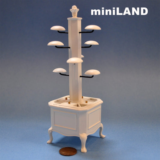 Victorian hats scarves and gloves display rack stand dollhouse miniature 1:12 scale White 0659-4
