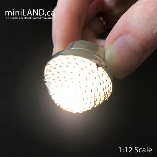 Ceiling lamp LED Super bright with On/off switch for dollhouse miniature 1:12 scale modern - silver or copper FA054008/9