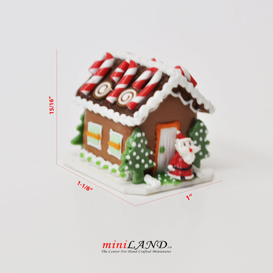 Gingerbread house Christmas  Santa lollipop festive ginger bread 1:12 Scale dollhouse miniature handmade food GBHC10