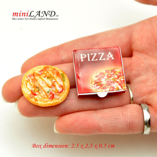 Deluxe Pizza in box for 1:12 Scale dollhouse miniature handmade food PZ8 PZ3