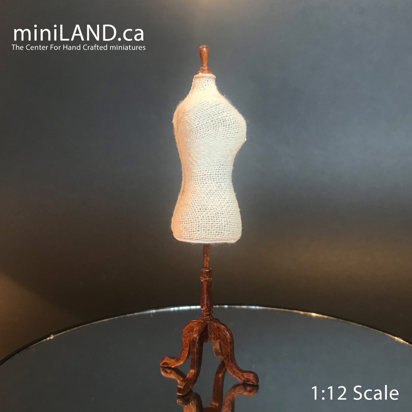 Walnut Fine Quality  PLUS-size  Dress Form for 1:12 Scale dollhouse miniature wood Mannequin dresses clothes clothing sewing sew designer