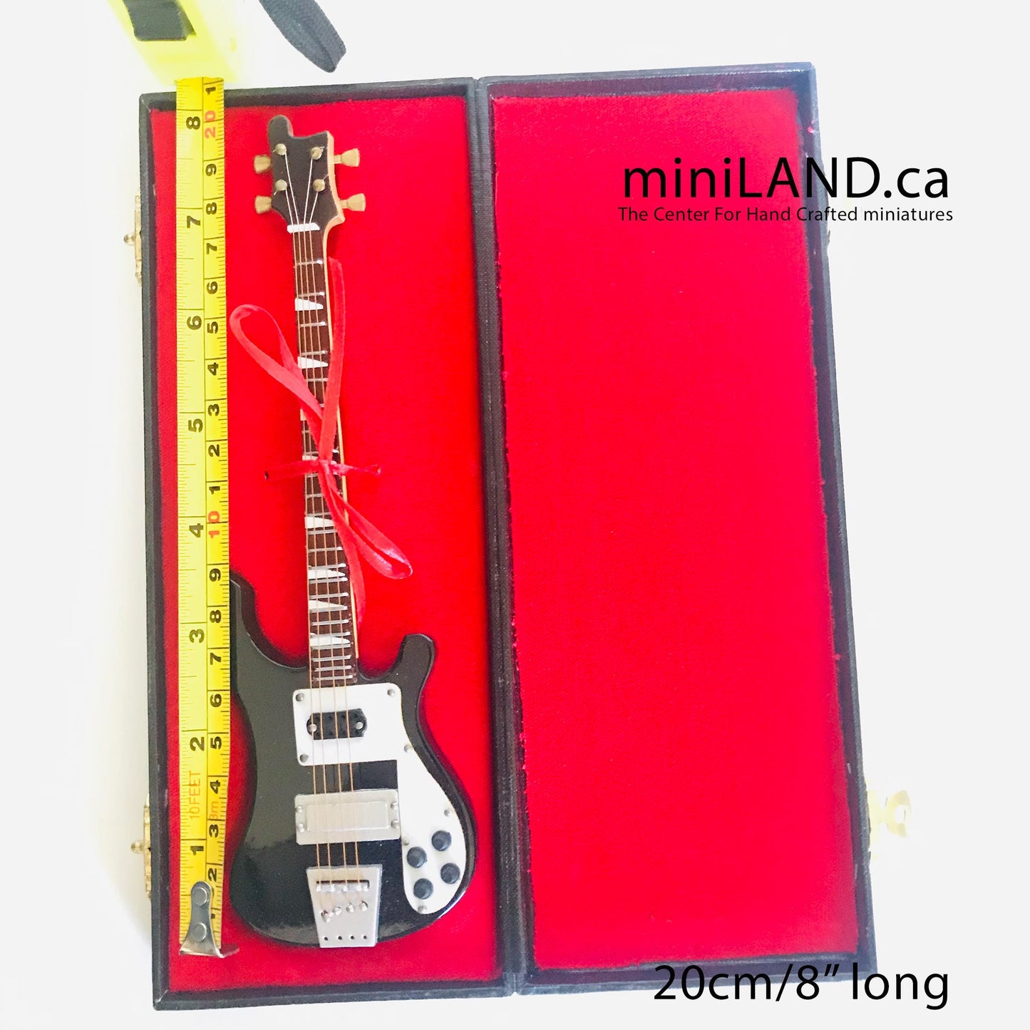 Miniature Electrical Guitar Bass  20 cm 8" long inch guitars for 14"-16"  dolls  with stand and case CHOICE of 4 models music musical mini