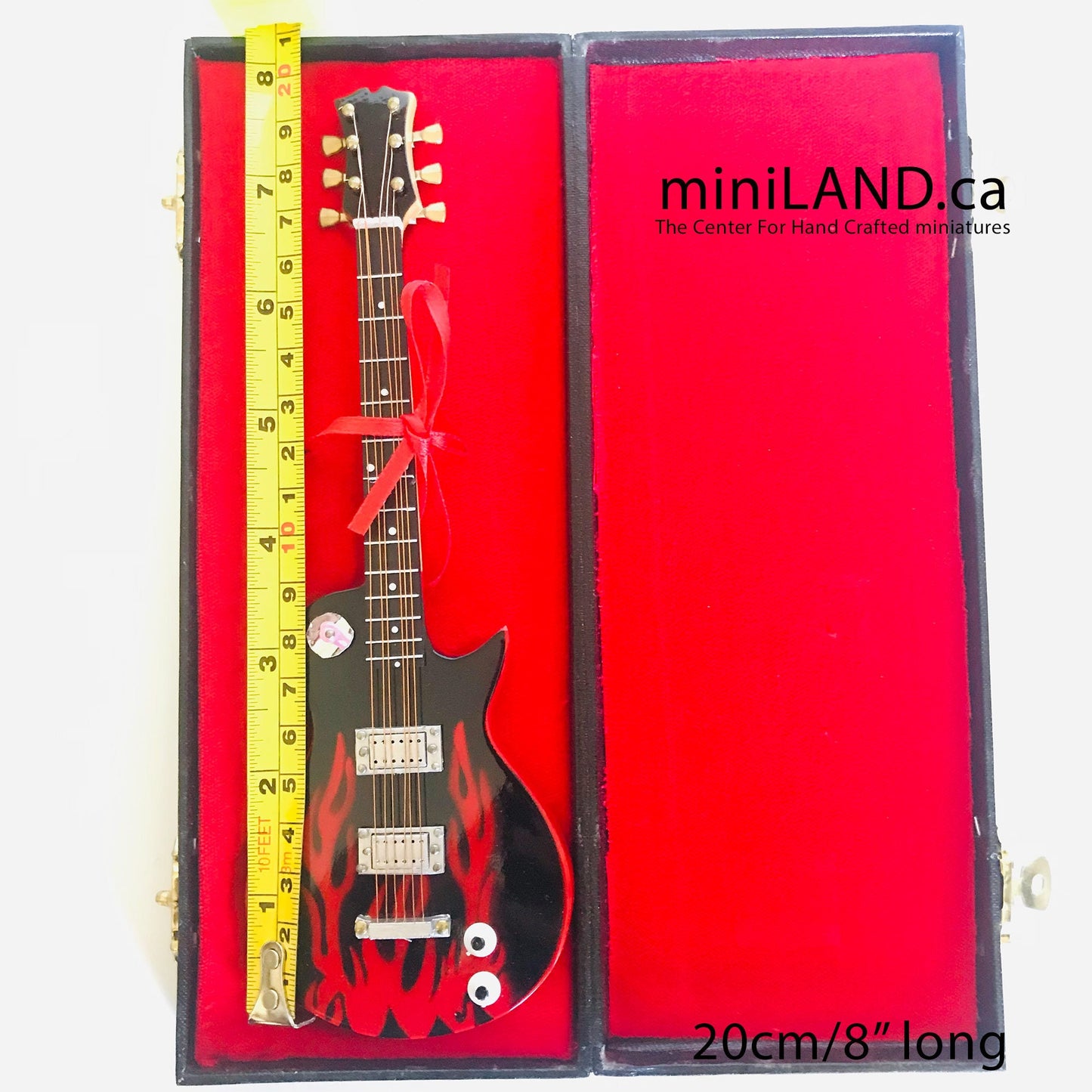 Miniature Electrical Guitar Bass  20 cm 8" long inch guitars for 14"-16"  dolls  with stand and case CHOICE of 4 models music musical mini