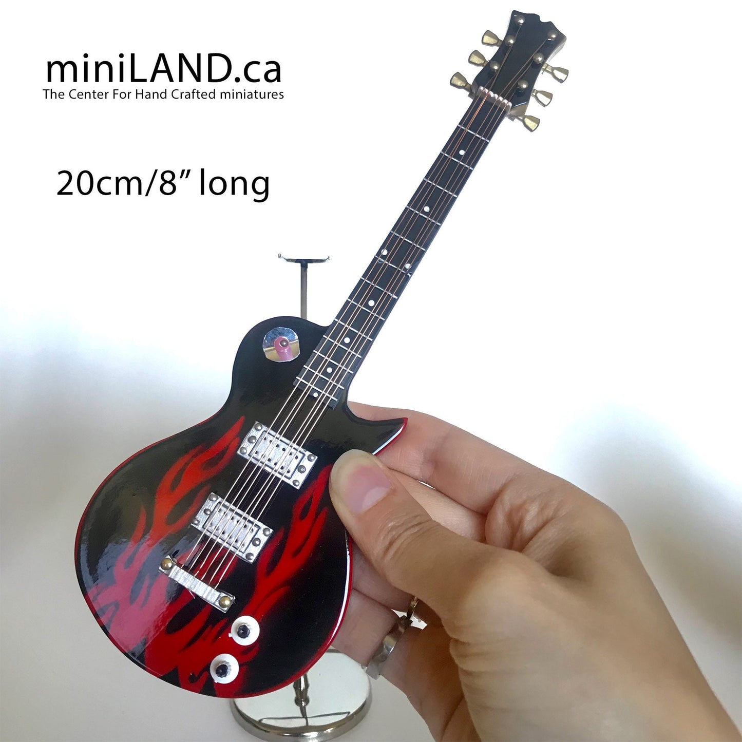 Miniature Electrical Guitar Bass  20 cm 8" long inch guitars for 14"-16"  dolls  with stand and case CHOICE of 4 models music musical mini