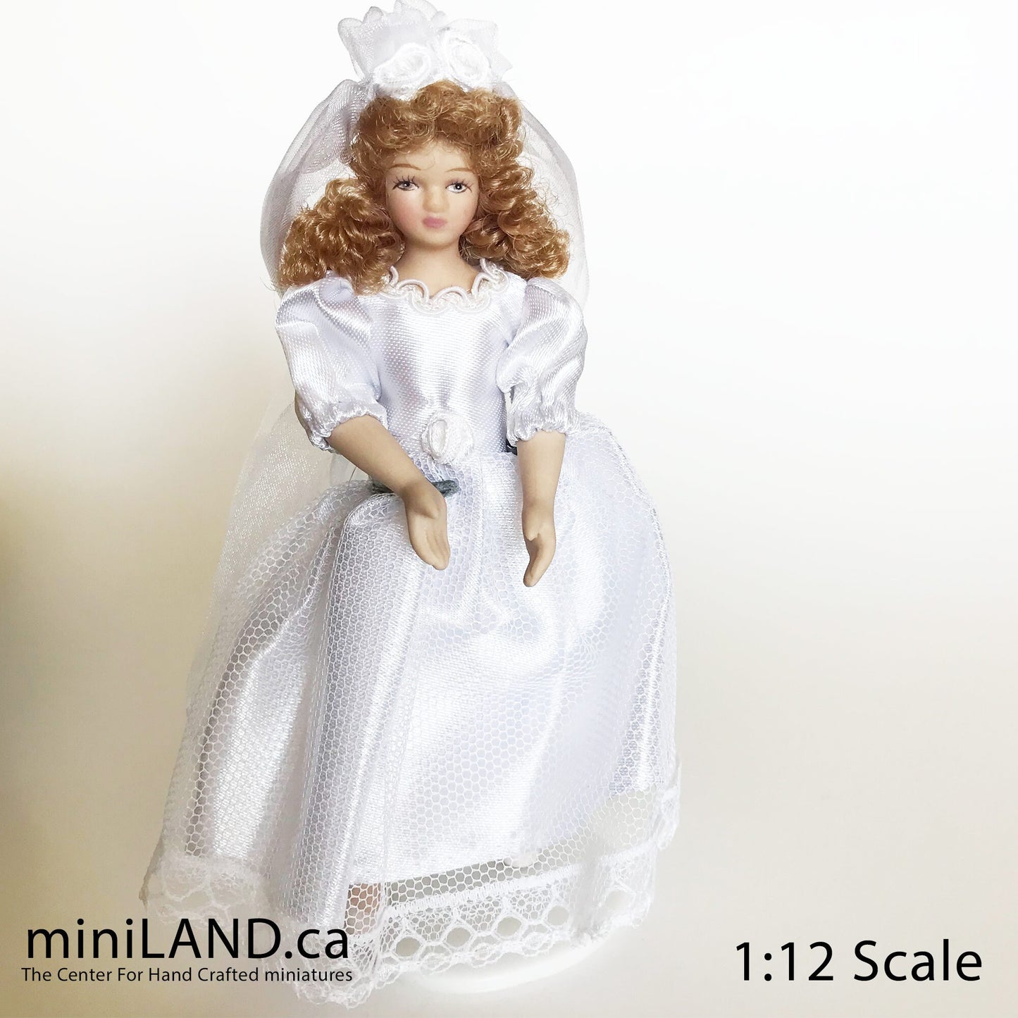 Bendable Doll for 1:12 Dollhouse - Bride Wedding Love miniature mini porcelain with bending parts for position positioning bend dolls