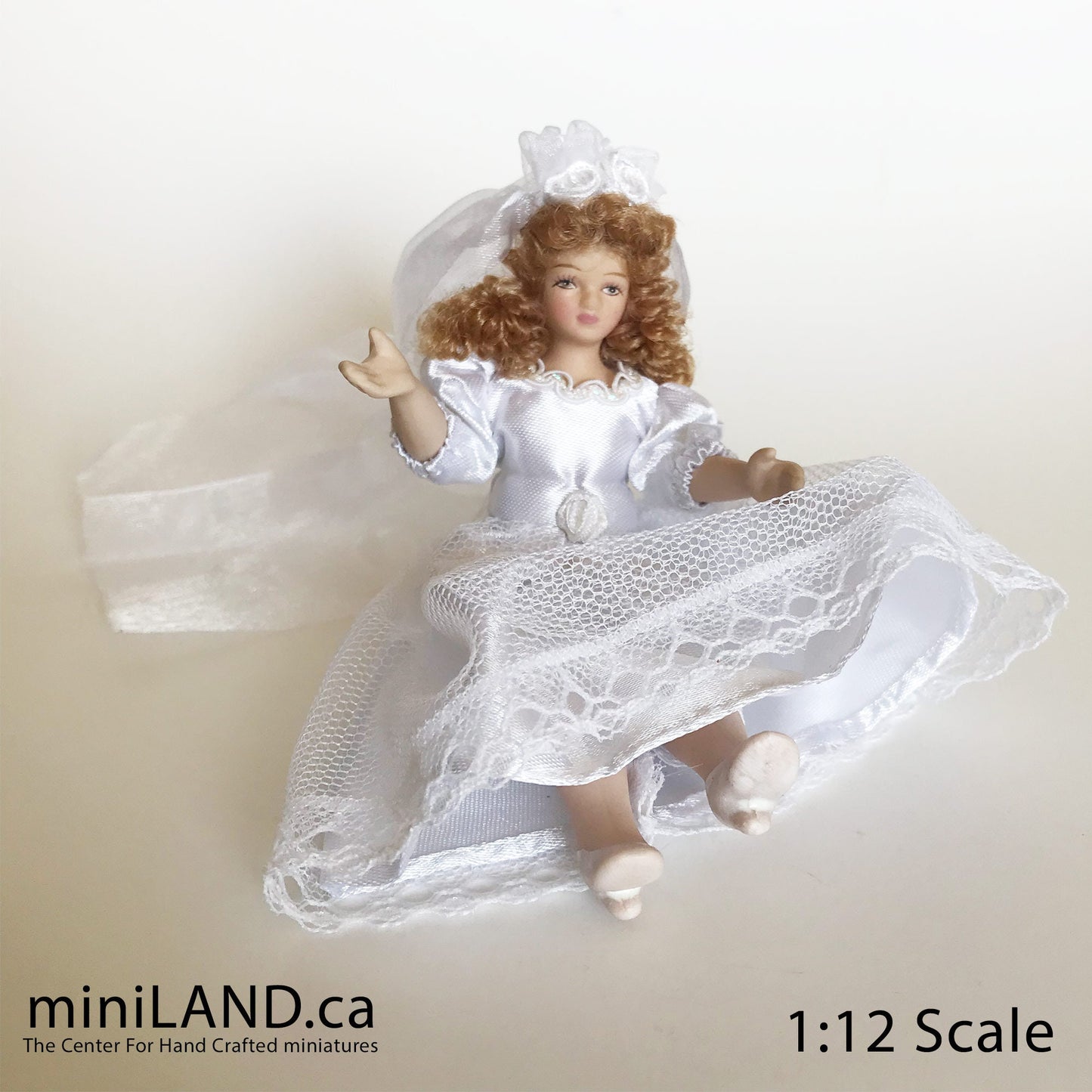 Bendable Doll for 1:12 Dollhouse - Bride Wedding Love miniature mini porcelain with bending parts for position positioning bend dolls