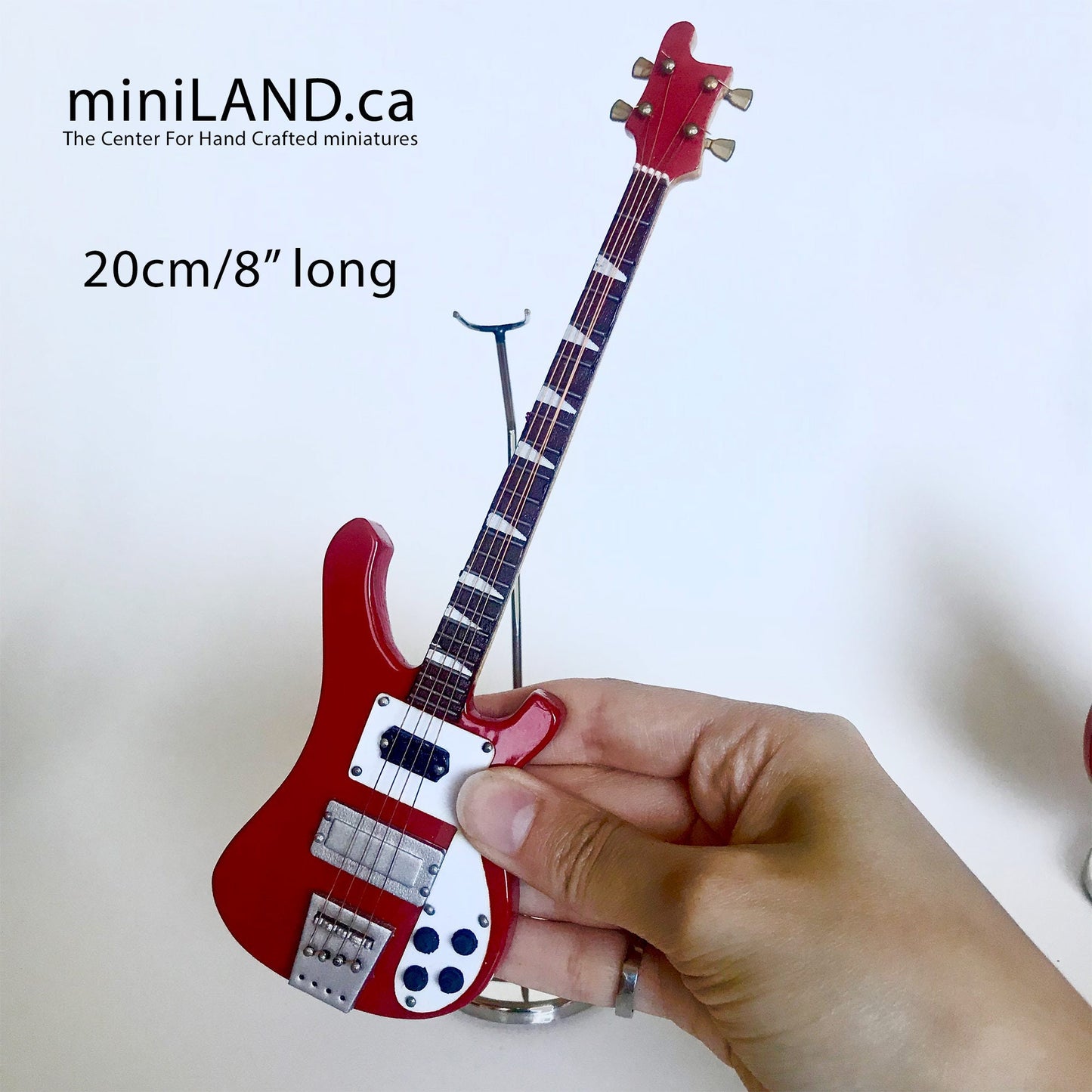 Miniature Electrical Guitar Bass  20 cm 8" long inch guitars for 14"-16"  dolls  with stand and case CHOICE of 4 models music musical mini