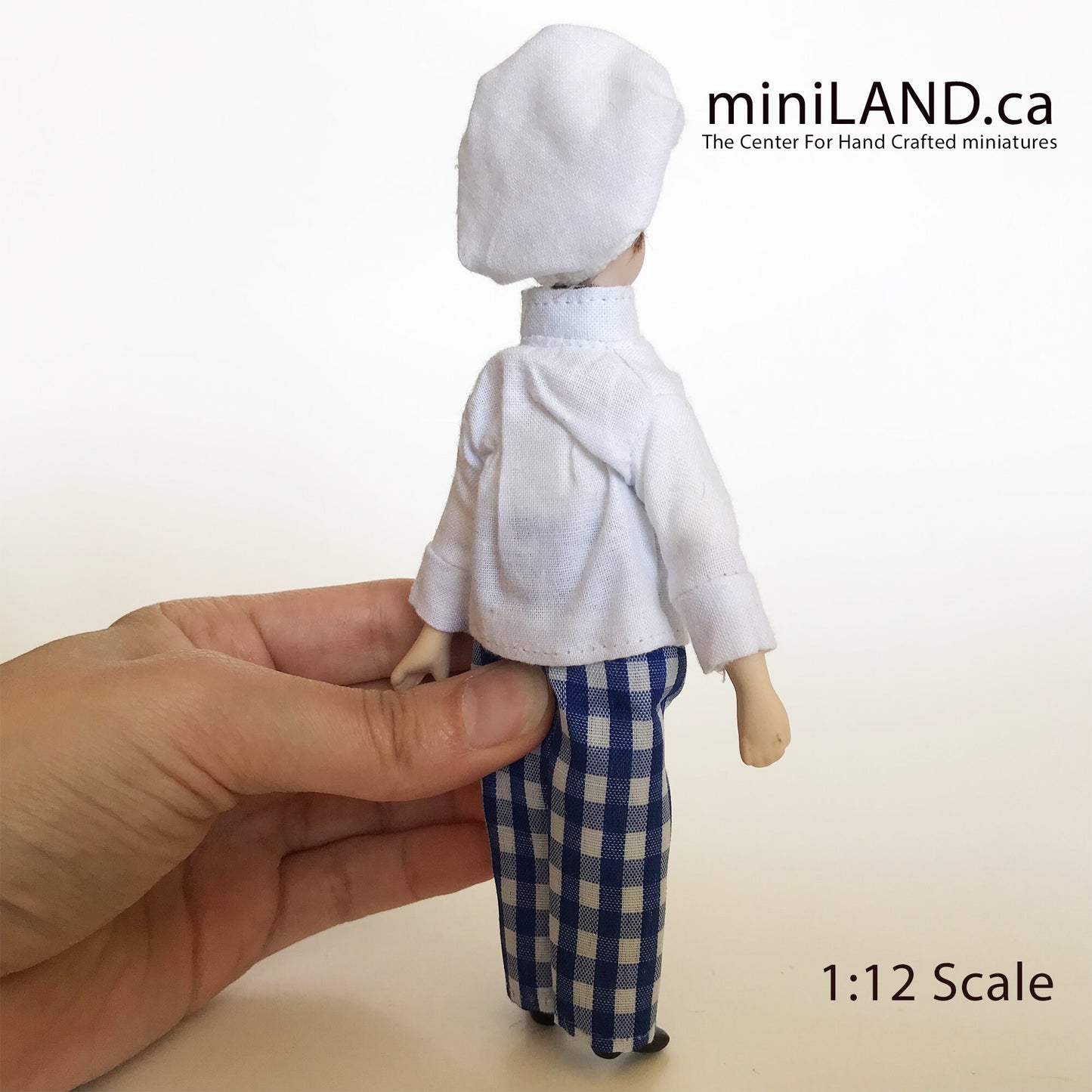 Bendable Doll for 1:12 Dollhouse - Chef Cook food miniature mini porcelain with bending parts for position positioning bend dolls