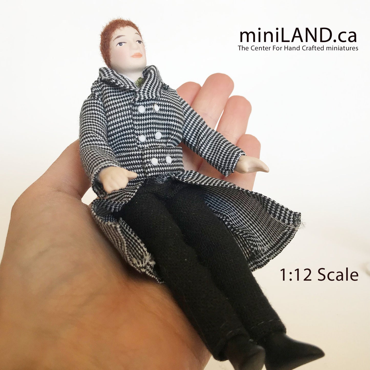 Bendable Doll for 1:12 Dollhouse - French Groom  husband wedding love  mini porcelain with bending parts for position positioning bend dolls