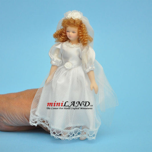 Bendable Doll for 1:12 Dollhouse - Bride Wedding Love miniature mini porcelain with bending parts for position positioning bend dolls