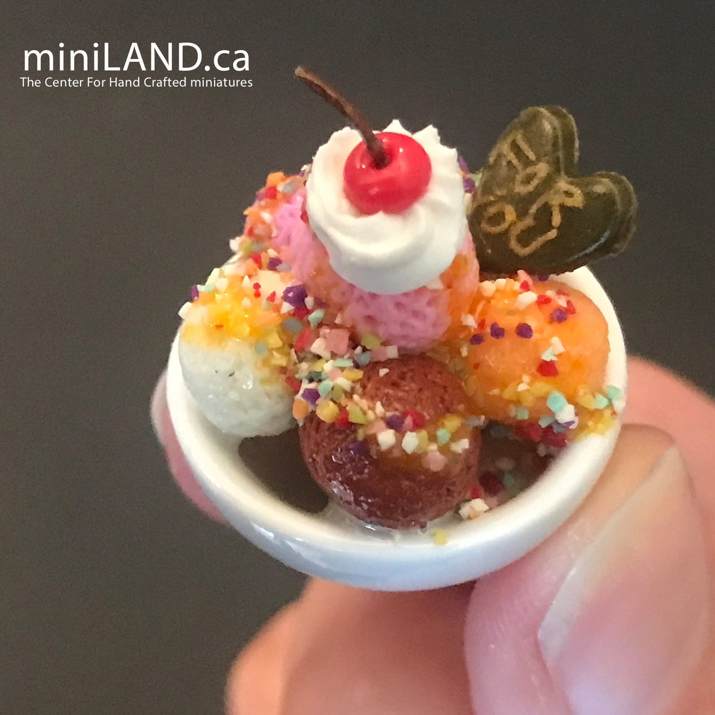 Miniature dollhouse Ice cream bowl for 12"H Doll 1:6 scale CHOOSE from 4 kinds - playhouse food sweet dessert