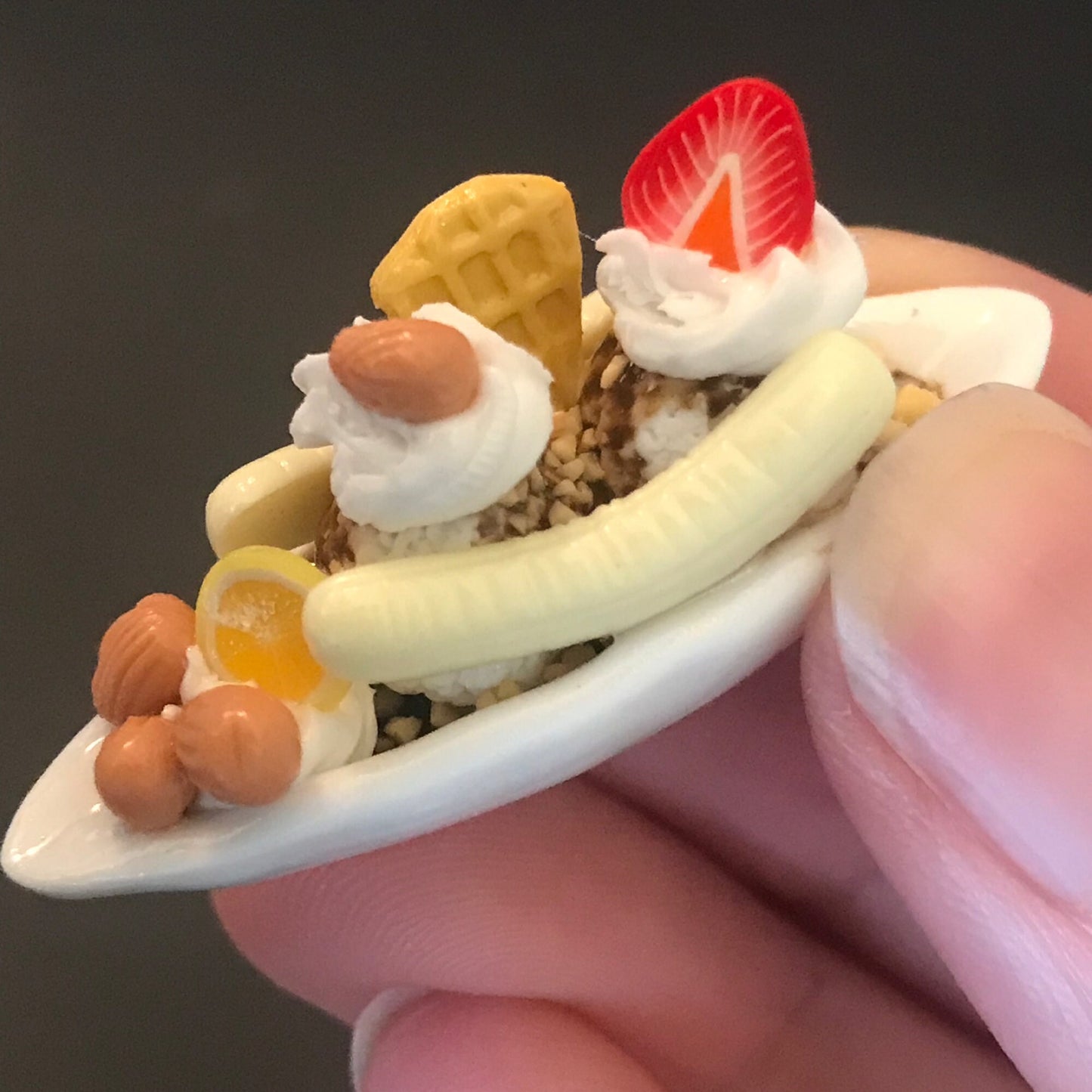 Ice cream boat platter for Doll 1-6  or large 1-12 scale CHOOSE from 4 kinds - banana split - playhouse - miniature