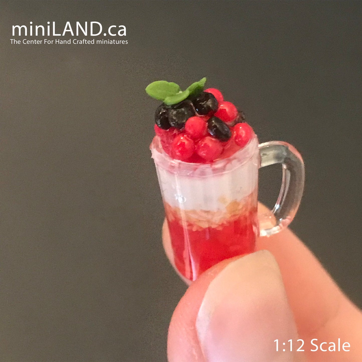 Loaded smoothie milkshake 1:12 Scale dollhouse miniature handmade food summer drink bubble tea