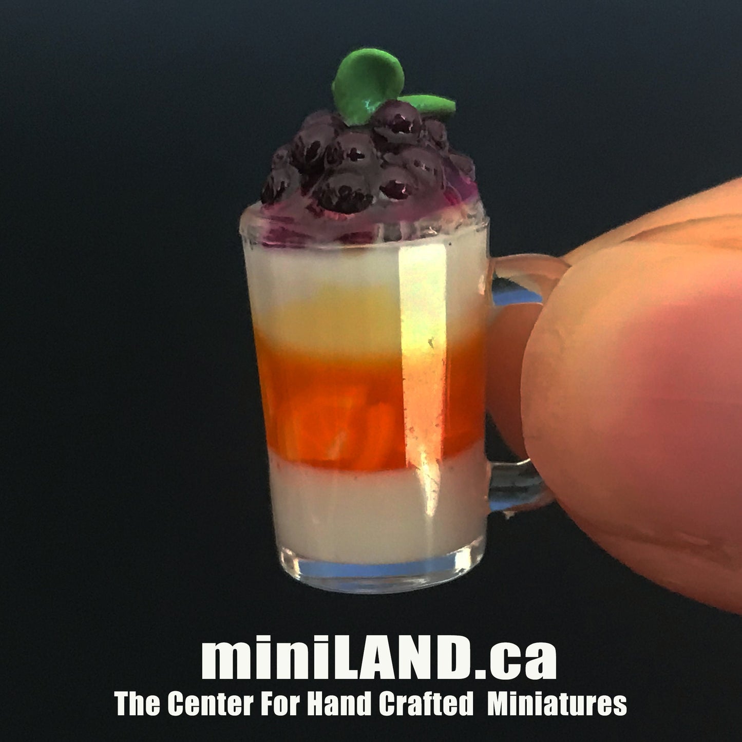 Loaded smoothie milkshake 1:12 Scale dollhouse miniature handmade food summer drink bubble tea