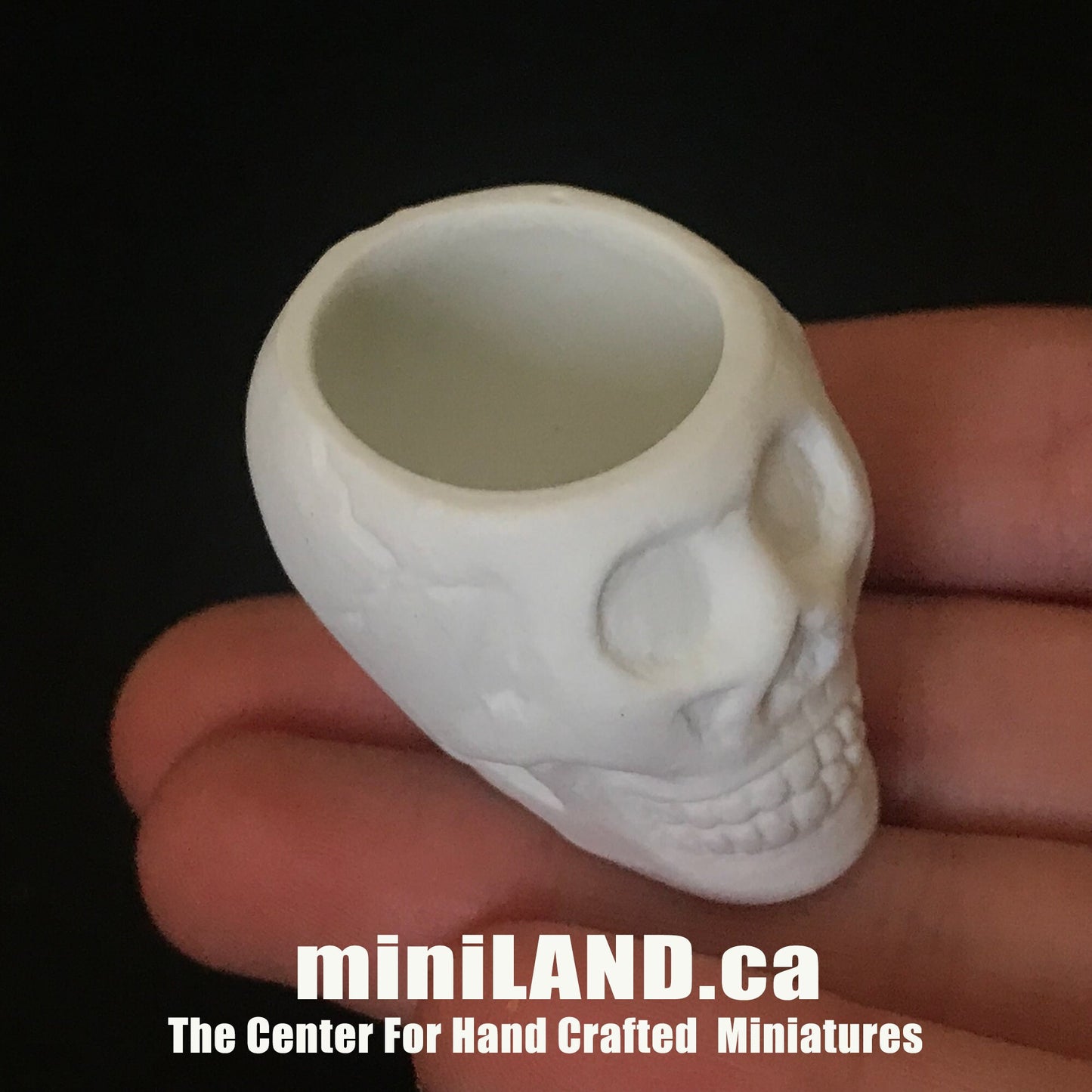 Halloween skull-unglazed Planter Pot Vase Spooky Fall Halloween Décor - 1:12 scale dollhouse miniature